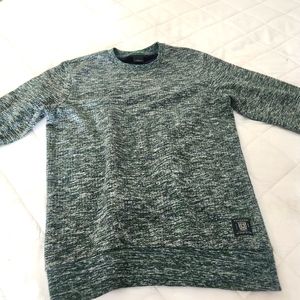 Scotch & Soda Men's small Long Sleeve Henley Tee Knit Shirt marled Black/Gray